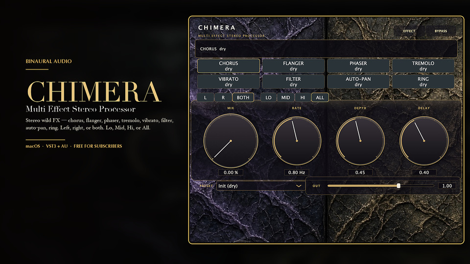 Chimera — Multi Effect Stereo Processor (VST3/AU)